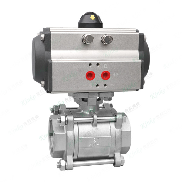 三片式气动螺纹球阀