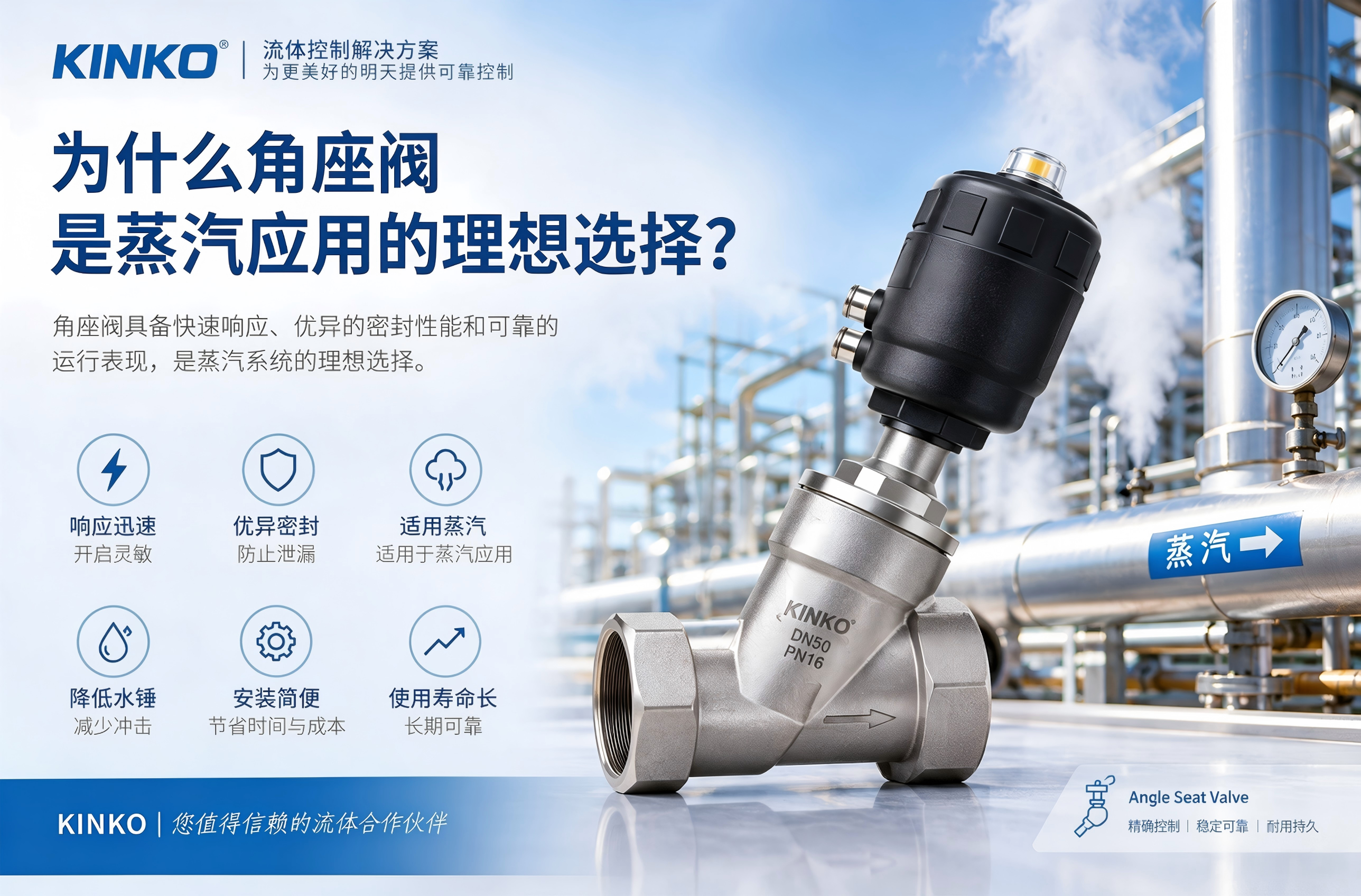 为什么角座阀非常适合蒸汽应用？